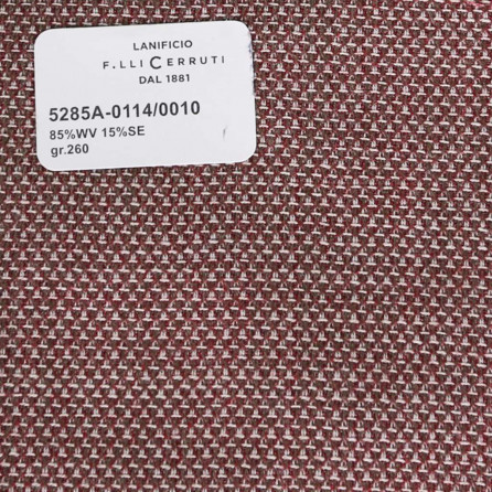 5285a-01114/0010 Cerruti Lanificio - Vải Suit 100% Wool - Đỏ Caro